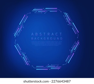 Abstract technology background. Futuristic blue virtual display screen. Vector illustration.