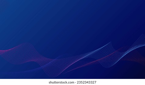 Resumen de los antecedentes tecnológicos. Pantalla virtual azul futurista. Onda de línea. Ilustración vectorial.