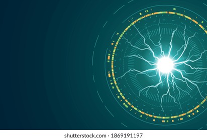Abstract technology background. Futuristic circles with shining light. Digital innovation concept for your design.