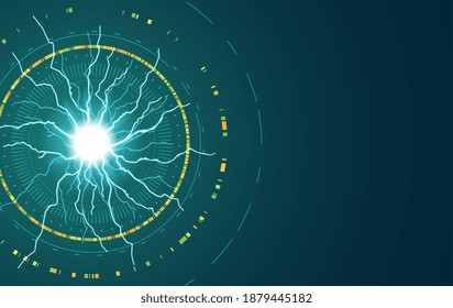 Abstract technology background. Futuristic circles with shining light. Digital innovation concept for your design.