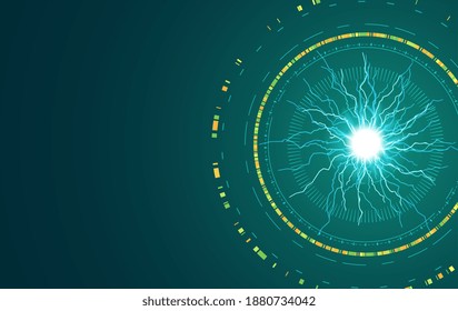 Abstract technology background. Futuristic circles with shining light. Digital innovation concept for your design.