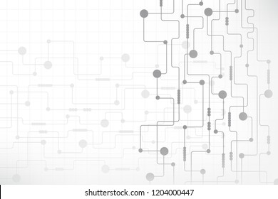 Abstract technology background with futuristic circuit board and geometric polygonal line. Modern concept. Template used for business, science, medical, digital. Vector illustration, space for text