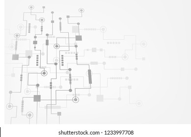 Abstract technology background with futuristic circuit board and geometric polygonal. Hi-tech concept. Space for text