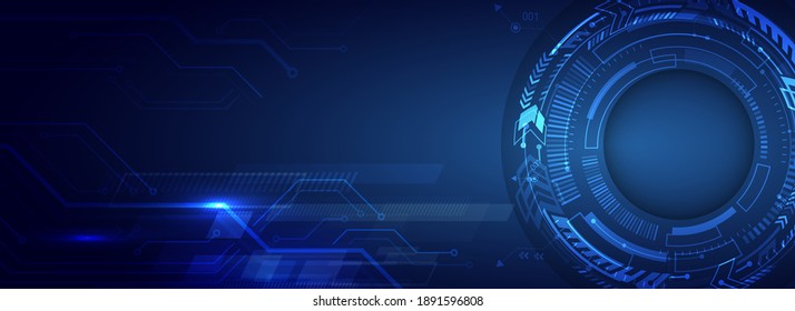 Abstract technology background. Futuristic digital innovation background. Wide Hi-tech communication concept. Modern Sci-fi template.