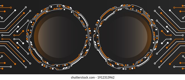 Abstract technology background. Futuristic digital innovation background. Wide Hi-tech communication concept.