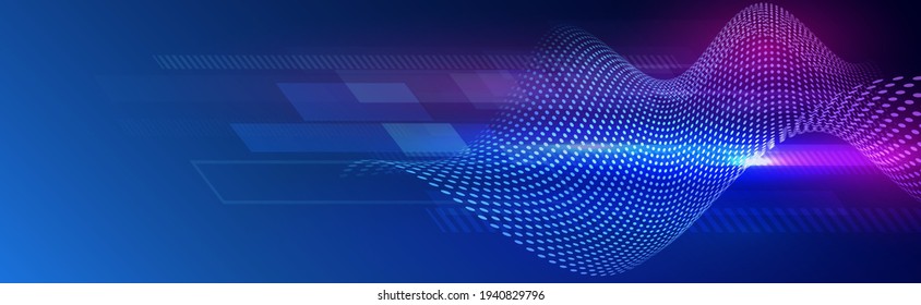 Abstract technology background. Futuristic digital innovation background. Wide Hi-tech communication concept. Modern Sci-fi template.