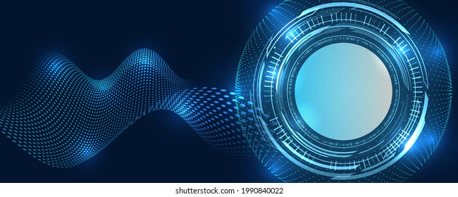 Abstract technology background. Futuristic digital innovation background. Wide Hi-tech communication concept.