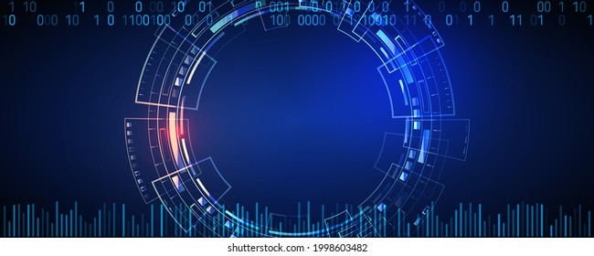 Abstract technology background. Futuristic digital innovation background. Wide Hi-tech communication concept.