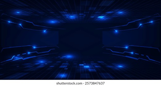 Abstract technology background. Futuristic digital space technology concept.