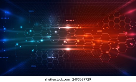 Abstract technology background. Futuristic interface. Vector illustration for your design