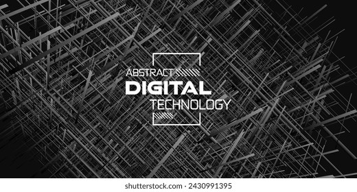 Abstract technology background with futuristic quantum computer processor structure for hi-tech and science concept. Artificial Intelligence, Big Data storage or new technology development concept