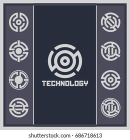 Abstract technology background. Futuristic background. Technology and science logo template.