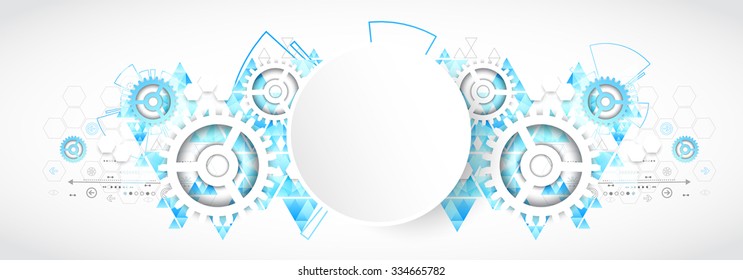 Abstract technology background. Futuristic style with blue triangles. Vector illustration