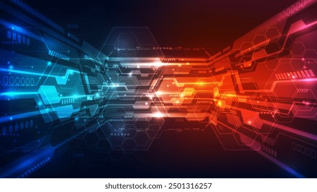 Abstract technology background. Futuristic user interface. Vector illustration for your design