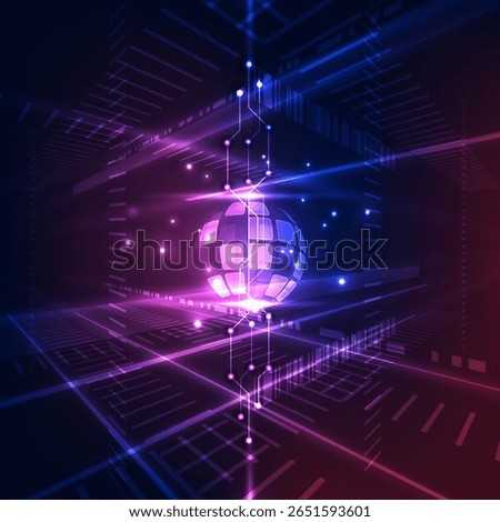 Abstract technology background. Futuristic user interface. Vector illustration for your design