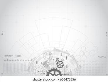 Fondo tecnológico abstracto con engranaje. Ilustración del vector