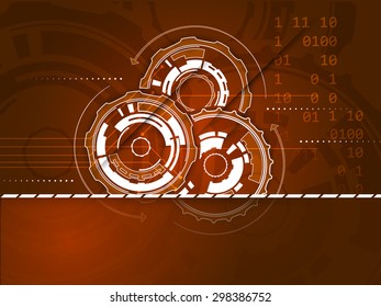Abstract technology background with gear wheels pattern, vector illustration