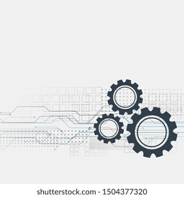 abstract technology background with gears symbol design