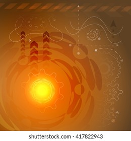 Abstract technology background with gears. Vector illustration.