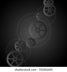 abstract technology background with gears, vector illustration clip-art