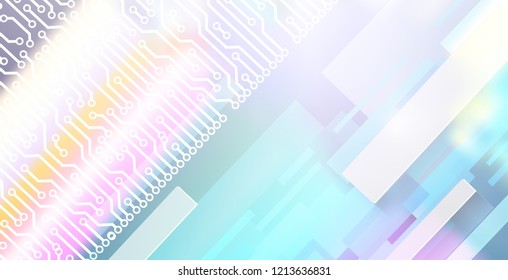 Abstract technology background with geometric forms. Including electronic elements and rectangles. Used a clipping mask.