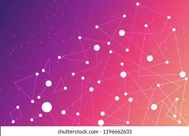 Abstract technology background with geometric polygonal line and connection dot. Modern concept. Template used for business, science, medicine, digital. Space for text