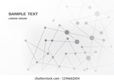 Abstract technology background with geometric polygonal line and connection dot. Modern concept. Template used for business, science, medicine, digital. Space for text