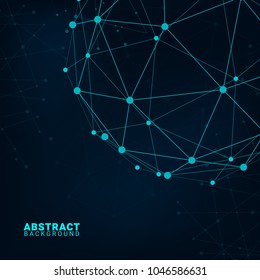 Abstract technology background. Geometric vector background. Global network connections with points and lines.