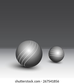 Abstract technology background with glass balls for creative design