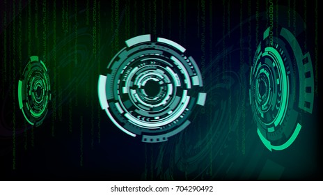 Abstract technology background. Glitch effect. Falling random numbers. Vector background
