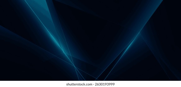 Abstract Technology background with glowing blue diagonal stripe lines and polygon