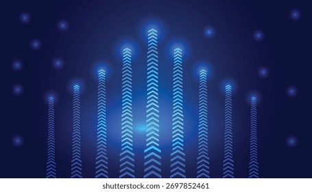 Abstract technology  background with glowing blue hexagons and network connections