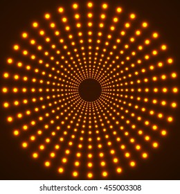 Abstract technology background of glowing circles. Vector illustration. Eps 10