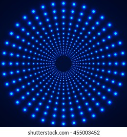Abstract technology background of glowing circles. Vector illustration. Eps 10