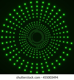 Abstract technology background of glowing circles. Vector illustration. Eps 10