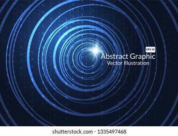 Abstract technology background with glowing neon circles. Vector illustration