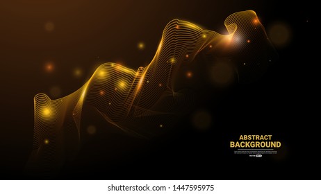 Abstract technology background with golden particles. digital future technology concept. vector illustration.