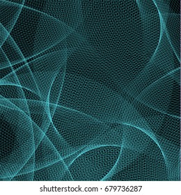 Abstract technology background with graphic mesh waves