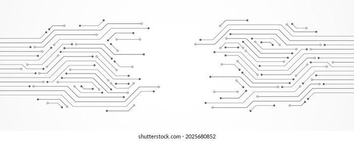 Abstract Technology Background, grey circuit board pattern, microchip, power line, blank space