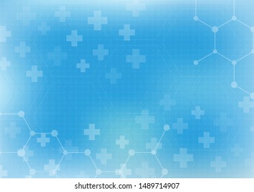 Abstract technology background with hexagon pattern. Medical and healthy concept. Can be used show your text. Vector illustration.