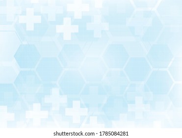 Abstract technology background with hexagon pattern. Medical and healthy concept. Can be used show your text. Vector illustration.