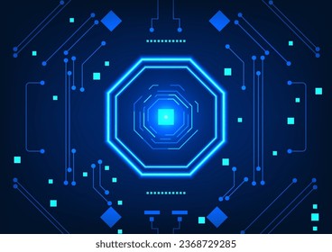 Abstract technology background Hexagonal geometric shape with elements to accompany the picture Equipped with connected technology circuits Vector illustration highlighting modern hi-tech.