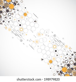 Abstract technology background with hexagonal shapes