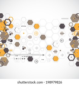Abstract technology background with hexagonal shapes