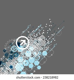 Abstract technology background with hexagonal shapes