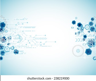 Abstract technology background with hexagonal shapes