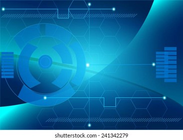 Abstract technology background with hexagons