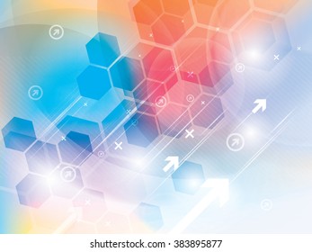abstract technology background with hexagons