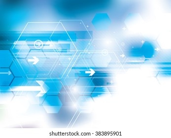 abstract technology background with hexagons