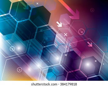 abstract technology background with hexagons